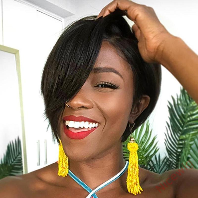 Short Wig Side Parting Bob Straight Hair Wig