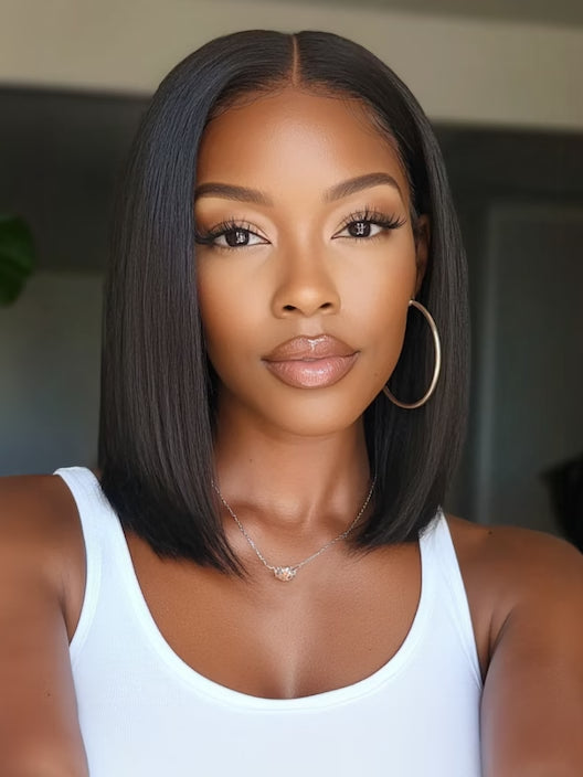 Glueless Lovely Natrual Bob Styles Silky Straight Hair Wig