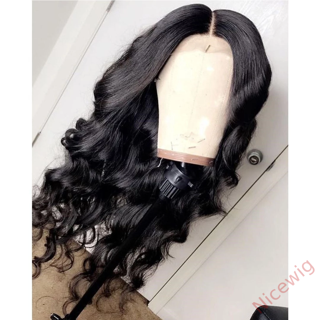 Breathable Natural Black Long Wave Wig