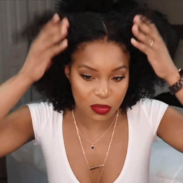Super Fluffy Afro Kinky Curly Wigs Black Hair