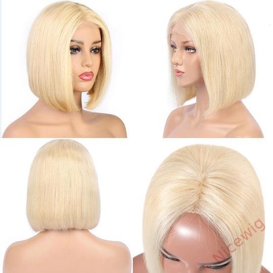 Blonde Brazilian Short Straight Hair BOB Wigs Lady Wig