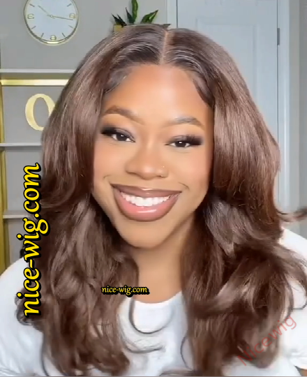 New Glueless Brown Bob Body Wave Wig For Women