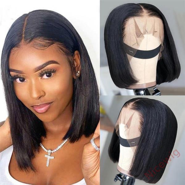 Short Bob Straight Hair Natural Black Wig