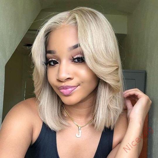 Blonde Brazilian Short Straight Hair BOB Wigs Lady Wig
