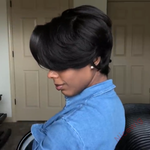 New Best Design Natural Color Short Pixed Cut Straight Wig