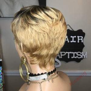 Gold Short Wig 4Inch Bob Straight Hair