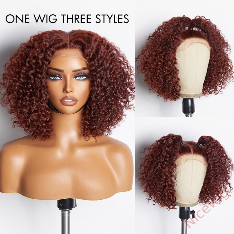 Super Fluffy Afro Kinky Curly Wigs Brown Hair