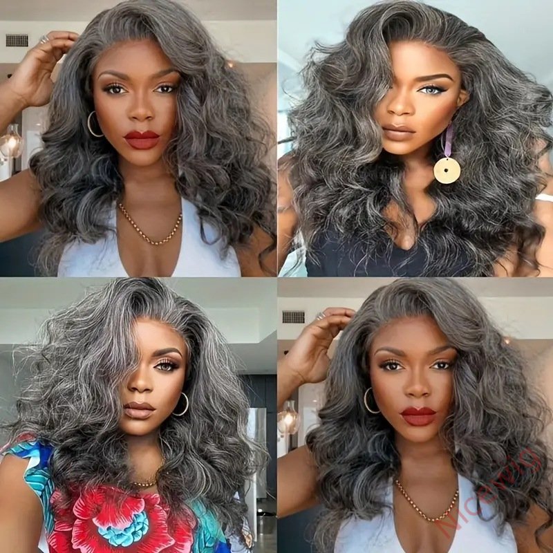 Glueless Salt & Pepper Beautiful Loose Wave Long Wig