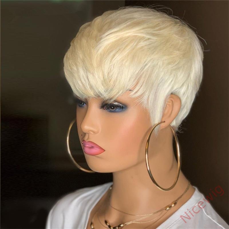 Blonde Short Wig Bob Straight Hair