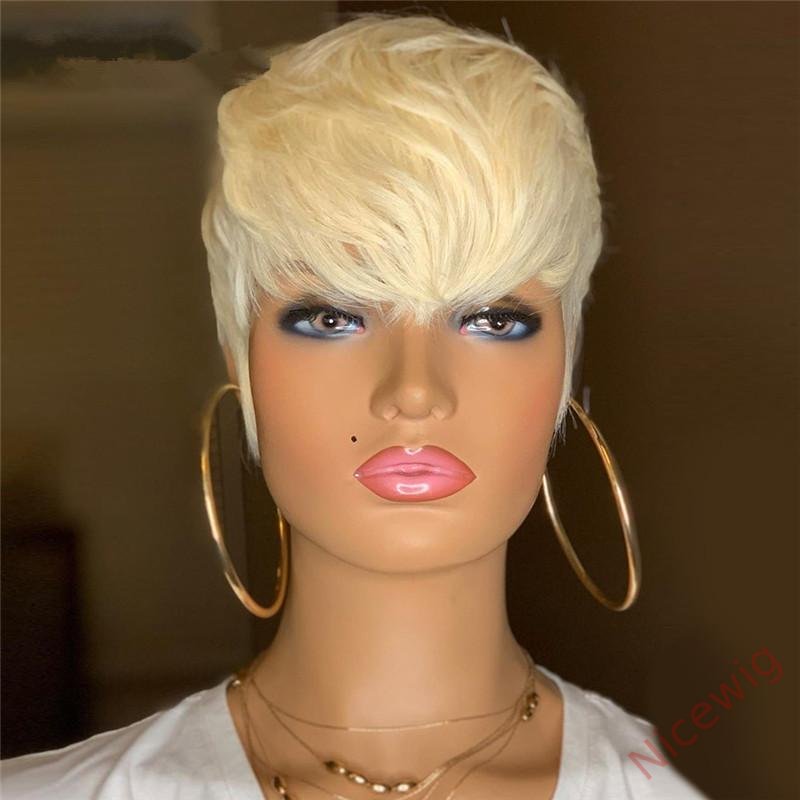 Blonde Short Wig Bob Straight Hair