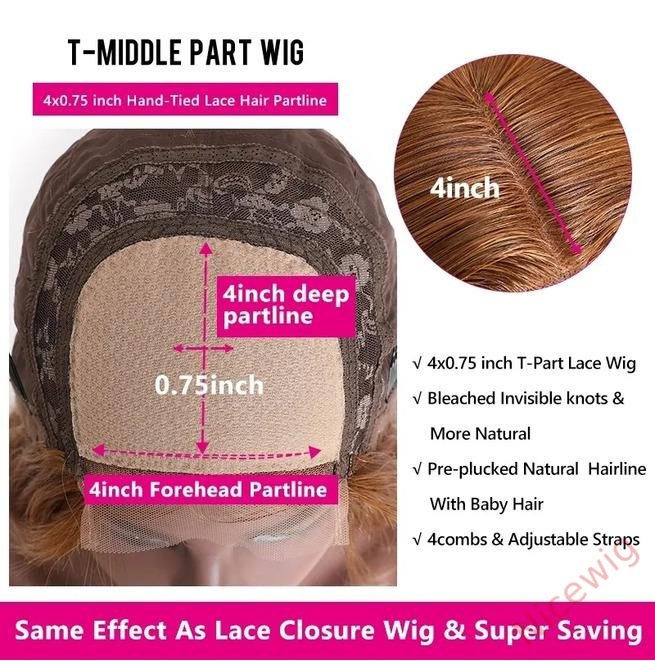 Hightlight Brown Centre Parting Wig Long Straight Wig