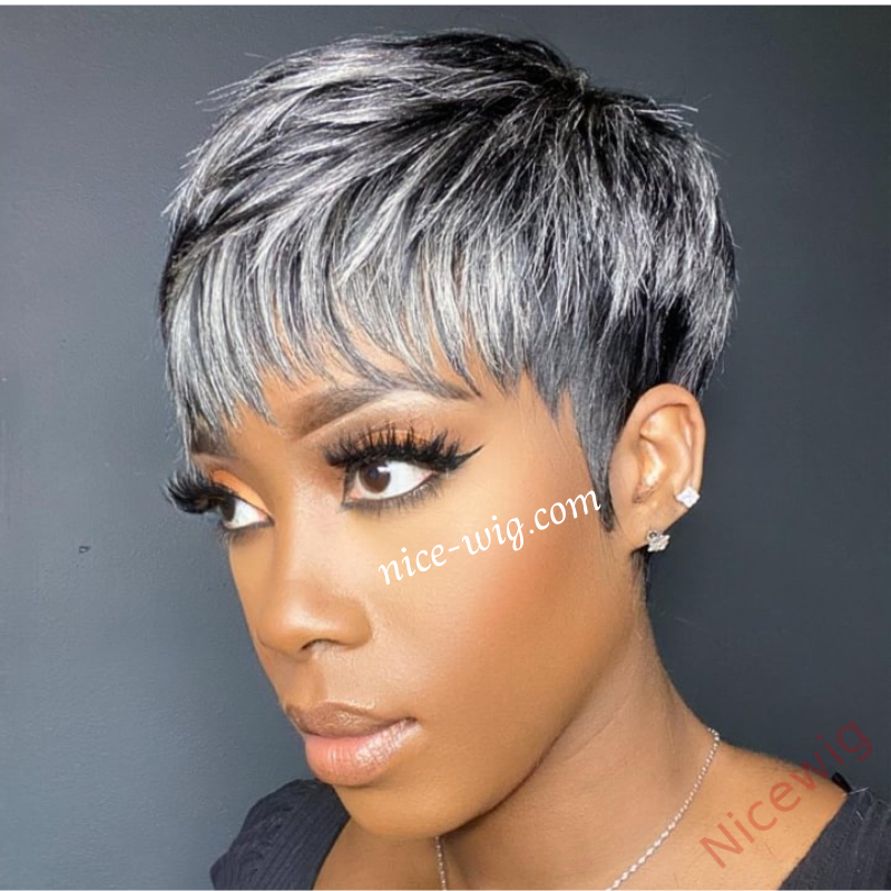 Best Seller Glueless Short Wig 4Inch Pixie Cut Straight Hair