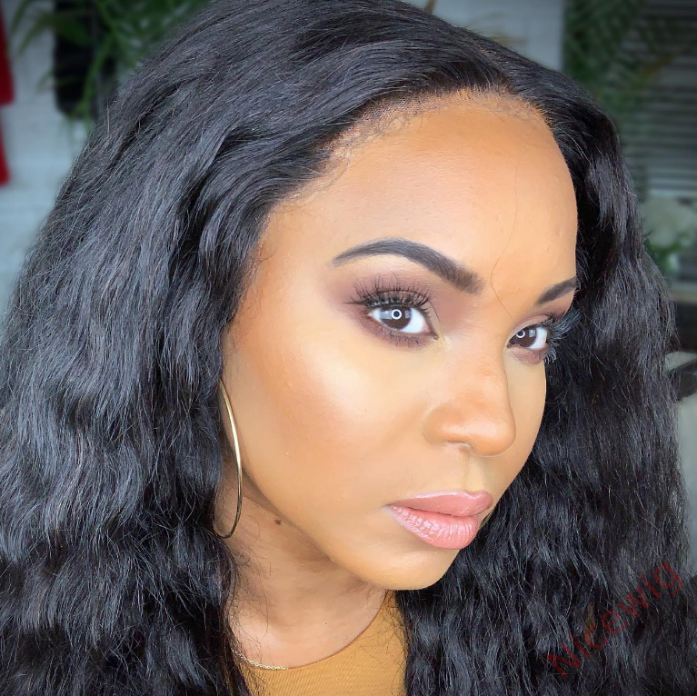 Black Brazilian Water Wave Long Curly Wigs