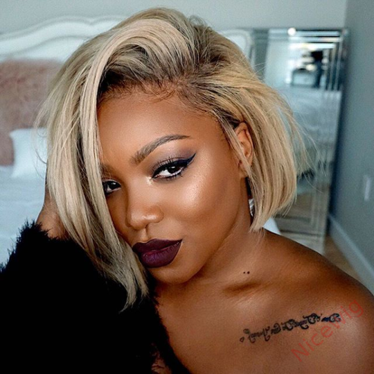 Blonde Brazilian Short Straight Hair BOB Wigs Lady Wig