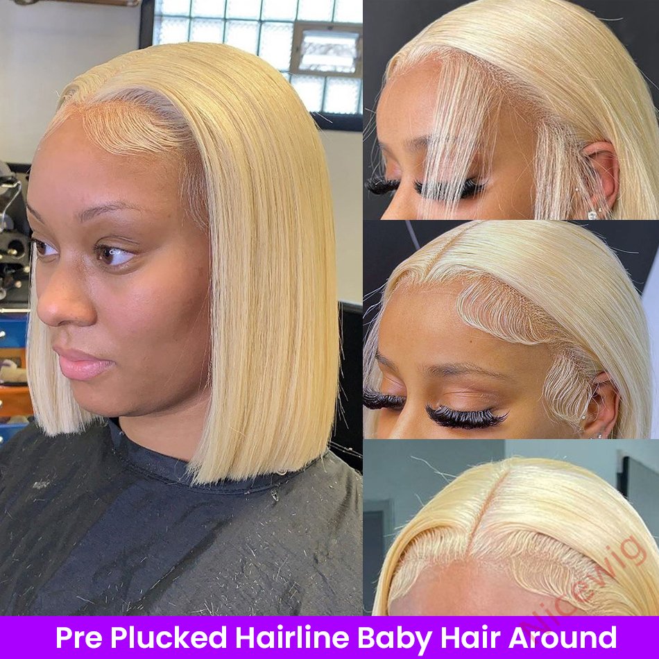 Glueless 613 Blonde Straight Hai BOB Wigs Lady Wig