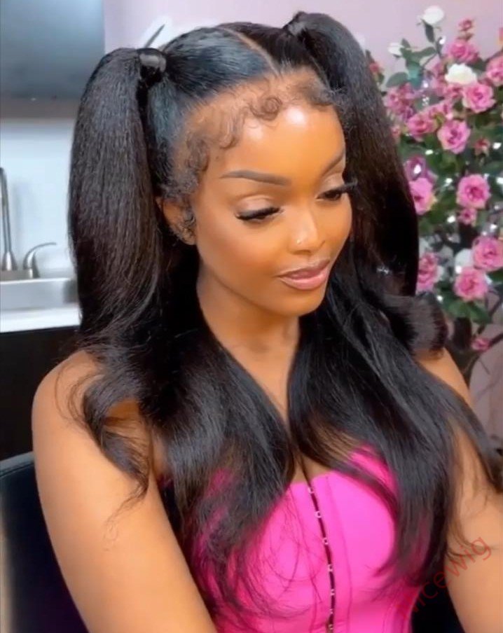 Glueless 200% density Yaki Brazilian Straight Wig