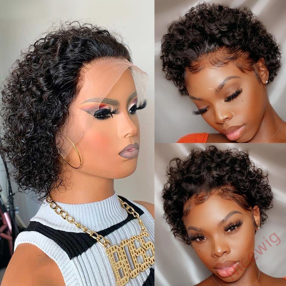 Black 6 Inch Short Wig Bob Curly Hair