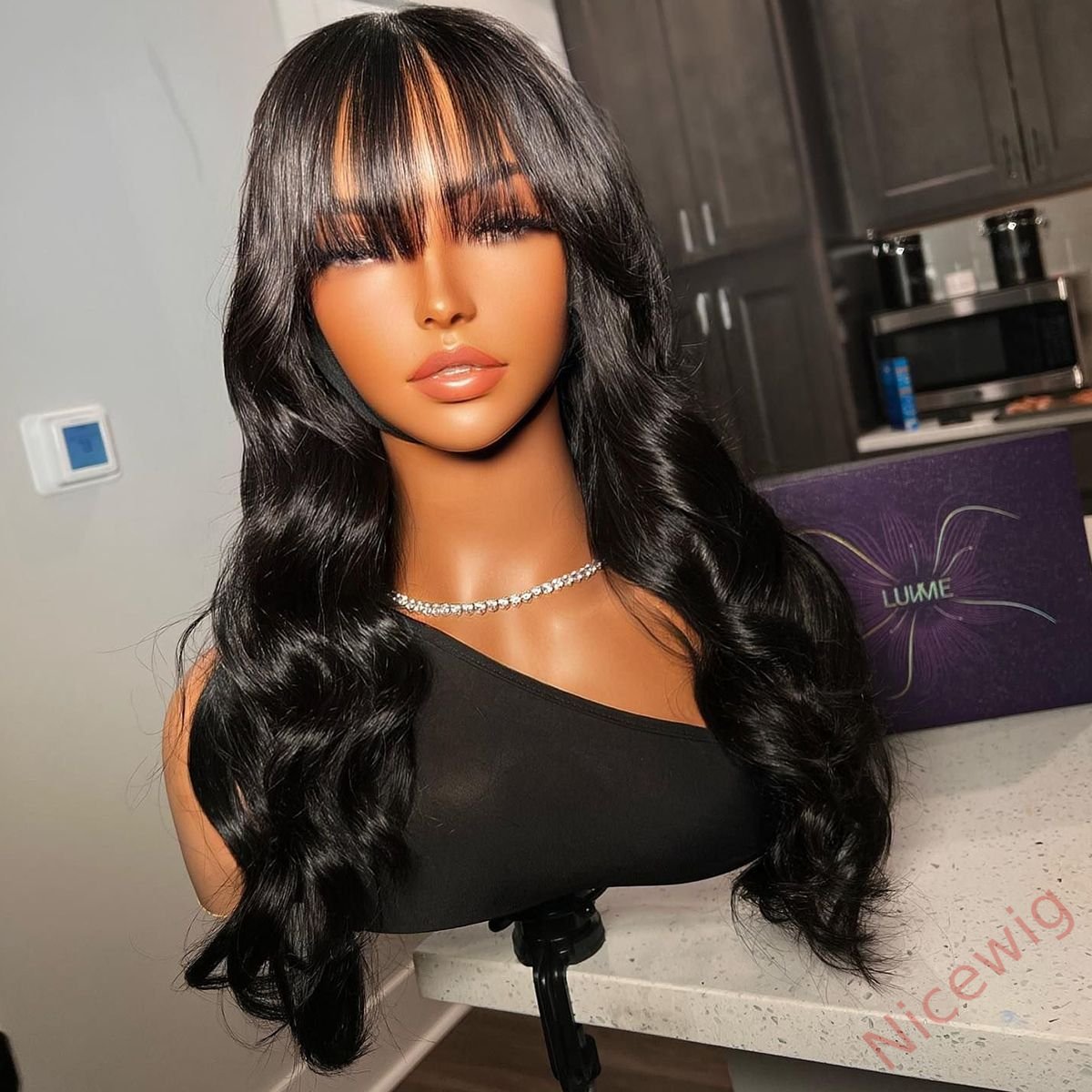Body Wave Wig with Bangs Wear Go Glueless Wig