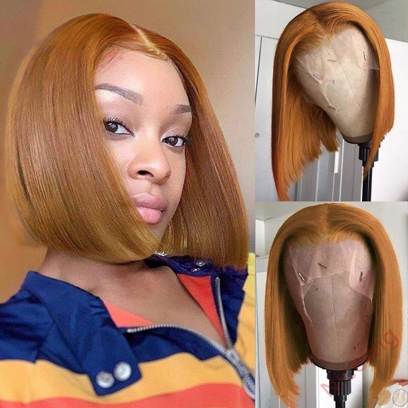 Brown Brazilian Straight Hair BOB Wigs Lady Wig