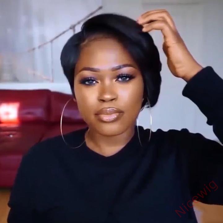 Black Short Wig Bob Straight Hair Wig For Women