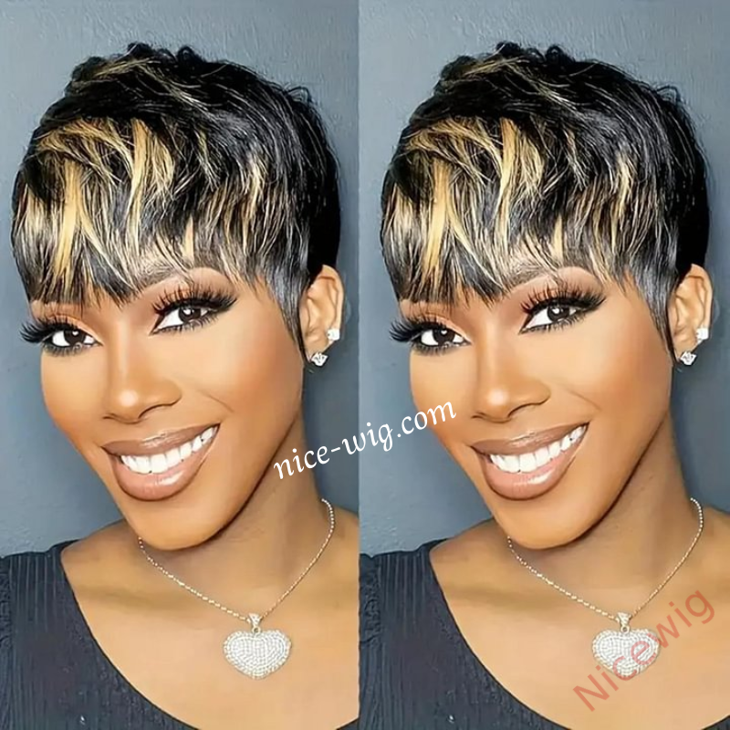 Best Seller Glueless Short Wig 4Inch Pixie Cut Straight Hair