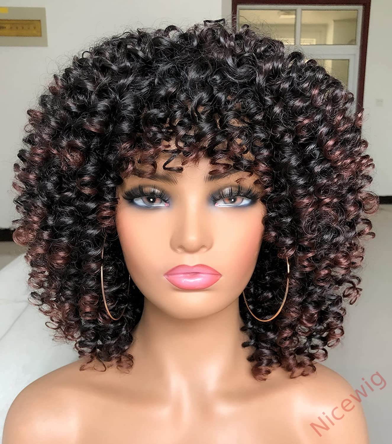 New Fashion Summer Natural Curly Wig With Bangs