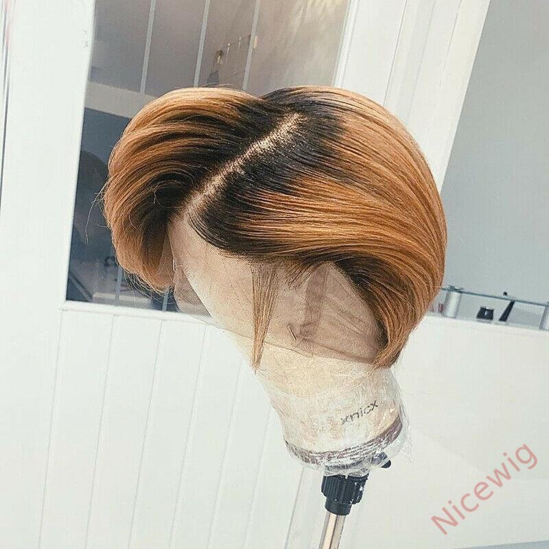 Best Design Gold Short Layered Pixed Cut Straight Wig