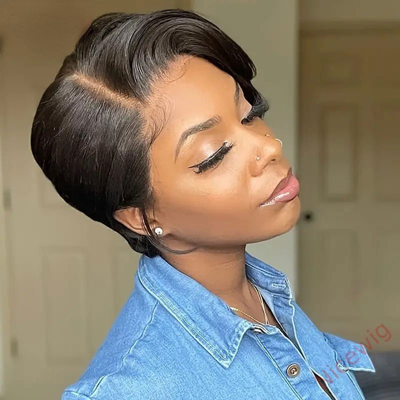 New Best Design Natural Color Short Pixed Cut Straight Wig