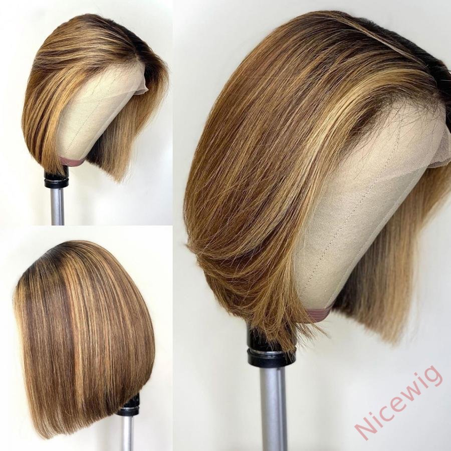 Straight Bob Wig Lace Wig Highlights Wig