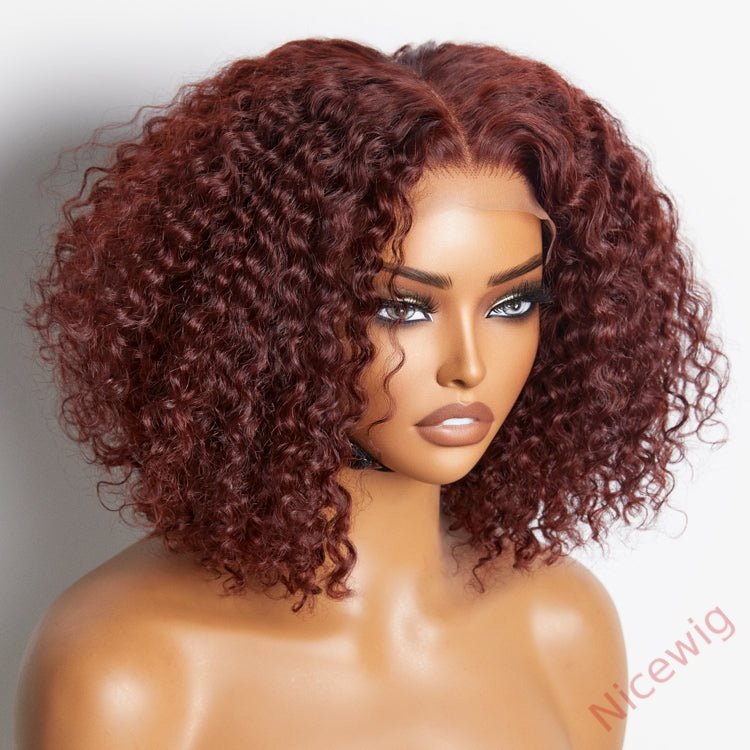 Super Fluffy Afro Kinky Curly Wigs Brown Hair