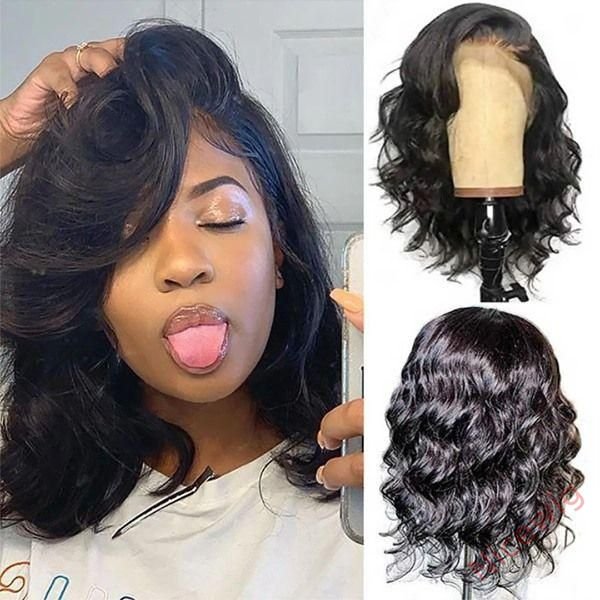 Hot Sale Glueless Wig Black Bob Body Wave Wig For Women