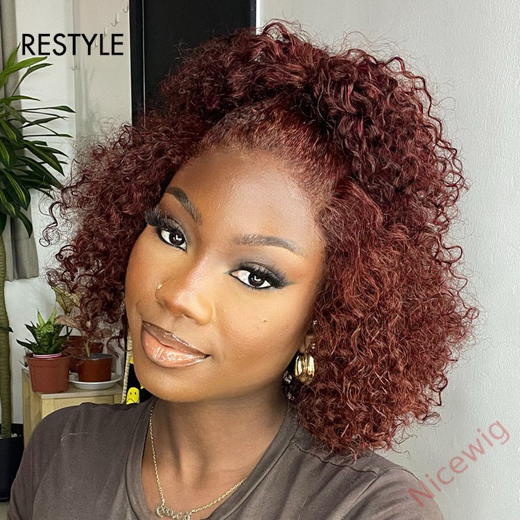 Super Fluffy Afro Kinky Curly Wigs Brown Hair