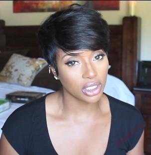 Short Wig Brown Mixed Gold Pixie Cut Wig