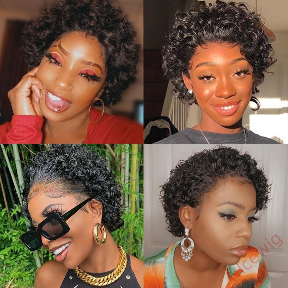 Black Short Hair Super Curly Bob Wig