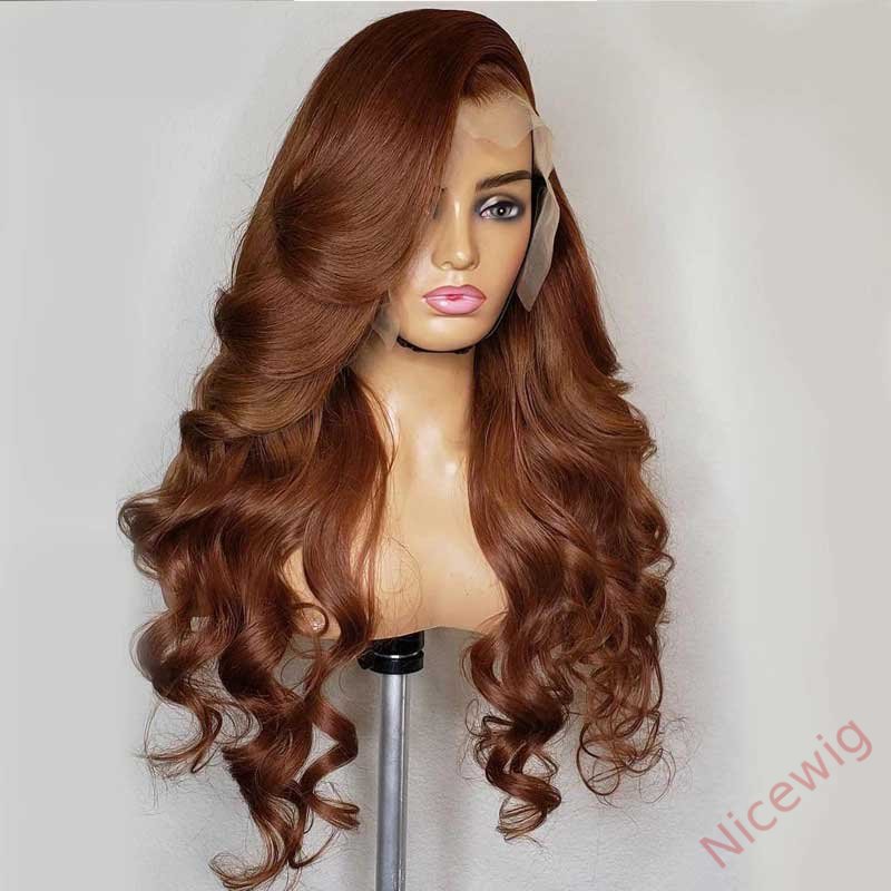 Beautiful Brown Long Hair Brazilian Body Wavy Wig
