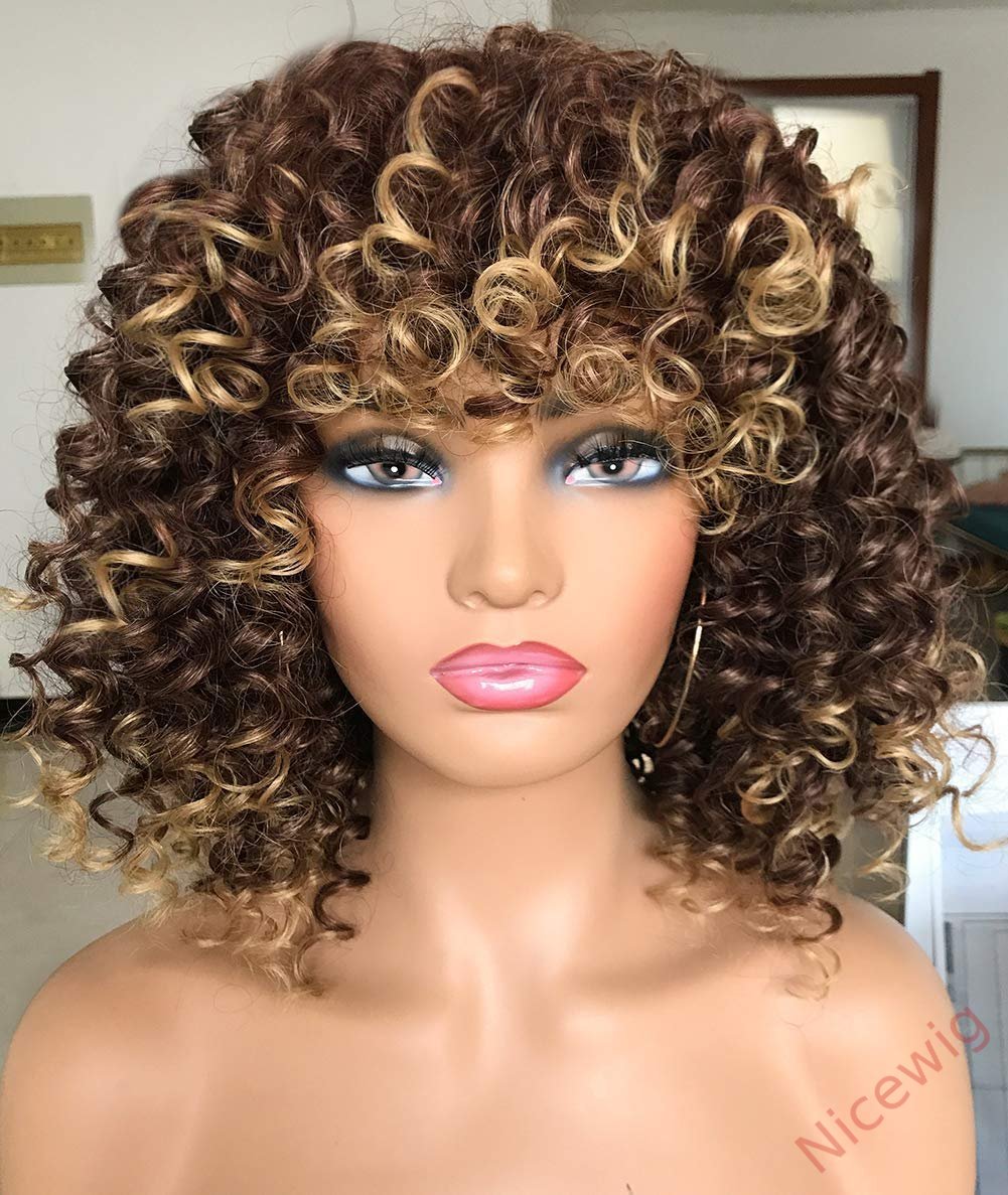 New Fashion Summer Natural Curly Wig With Bangs