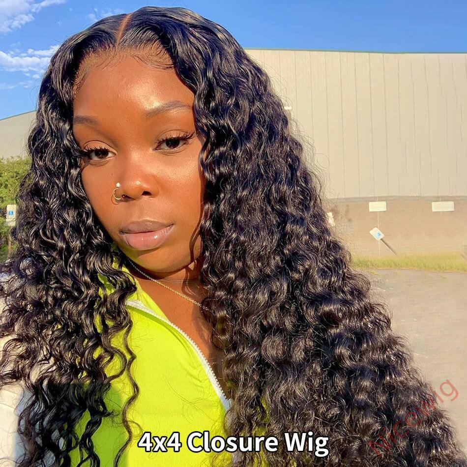 Curly Hair Natural Black Long Wigs