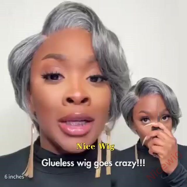 Glueless Salt & Pepper Lovely Natrual Bob Straight Wig