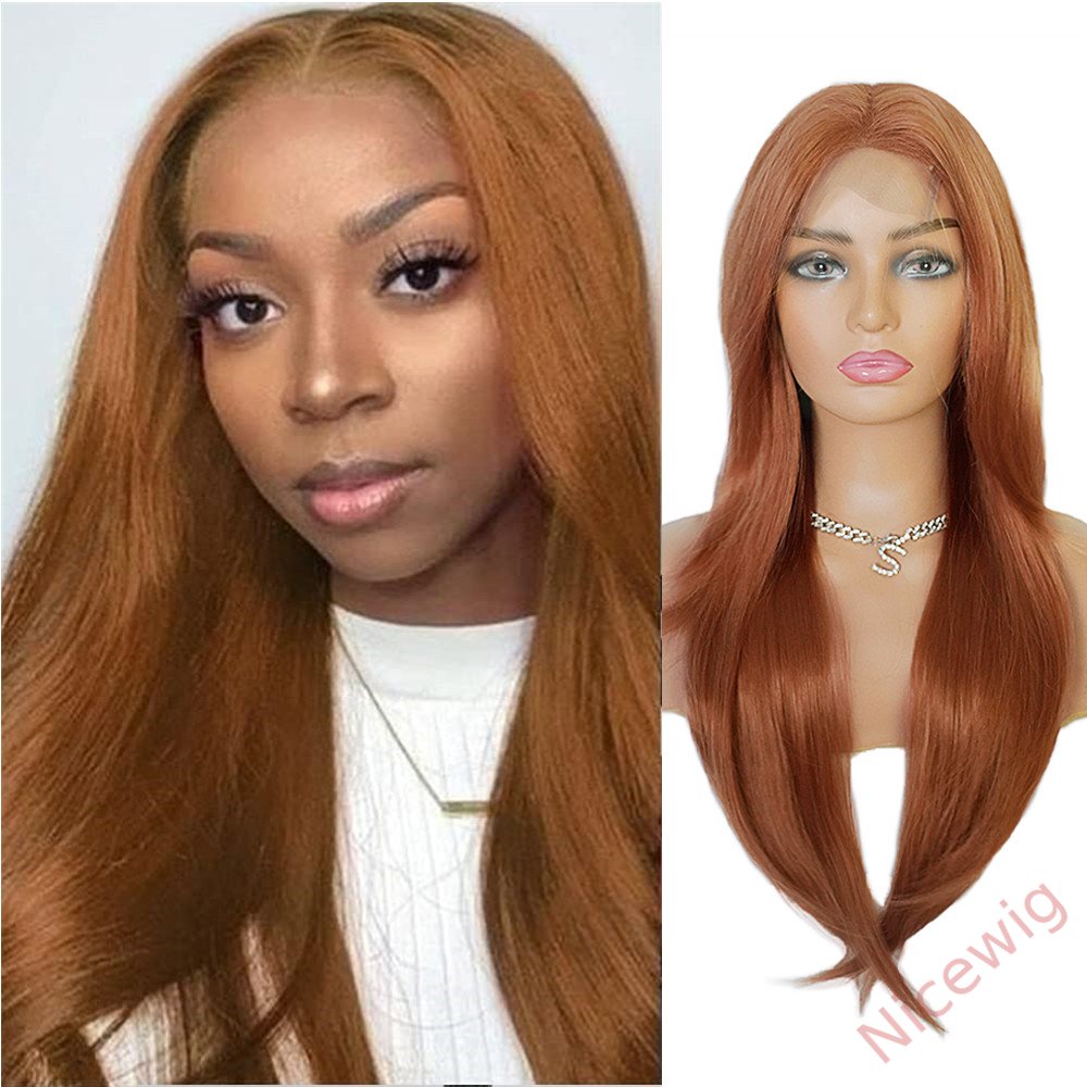 Glueless Natural Looking 20 Inch Blonde Straight Wigs For Black Women