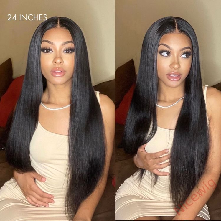 Glueless New Black Natural Hairline Long Hair Straight Wig
