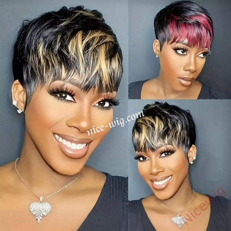 Best Seller Glueless Short Wig 4Inch Pixie Cut Straight Hair