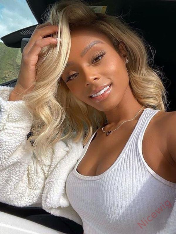 Blonde Medium Hair Bob Body Wave Wig For Women