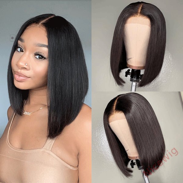 Glueless New Natrual Bob Styles Silky Straight Hair Wig