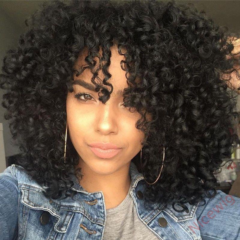 Salt and Pepper Curly Hair Wig With Bangs Glueless Wigs