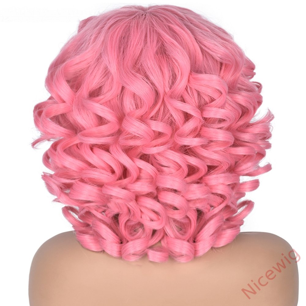 Kinky Curly Wigs With Bangs Fluffy African Ombre Glueless Wigs