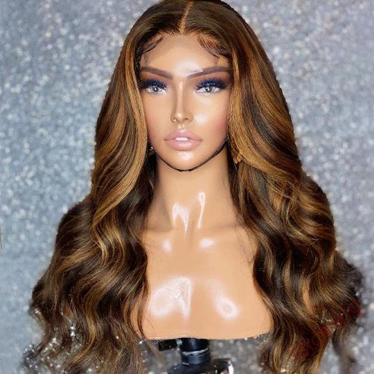 Hightlight Brown Mixed Blonde Body Wave Wig