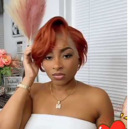 New Best Design Orange Color Short Pixed Cut Straight Wig