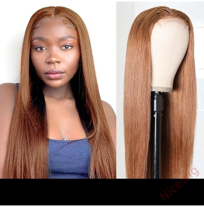 Hightlight Brown Centre Parting Wig Long Straight Wig