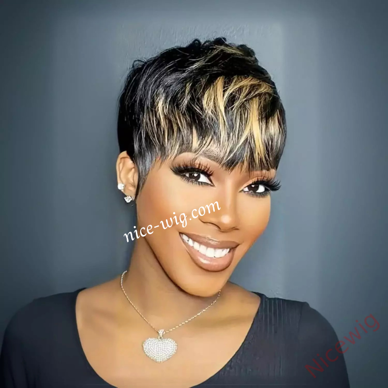 Best Seller Glueless Short Wig 4Inch Pixie Cut Straight Hair
