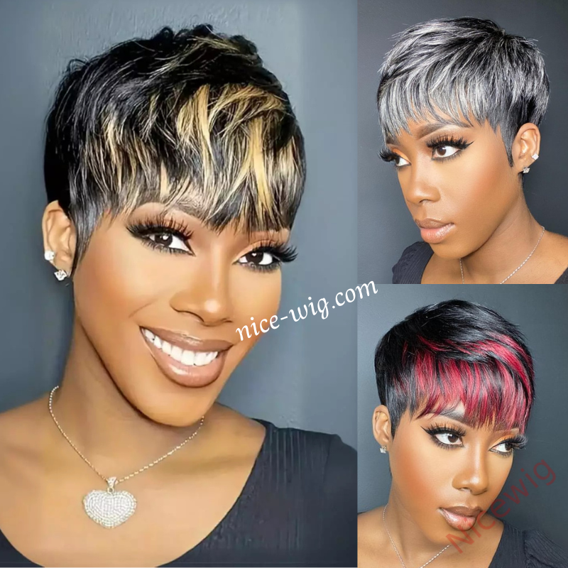 Best Seller Glueless Short Wig 4Inch Pixie Cut Straight Hair